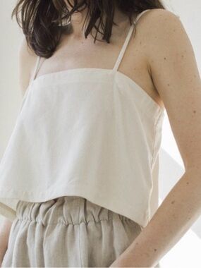 OZMA Rare Olive Mari Silk Crop Cami